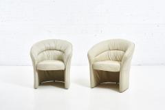 Italian Leather Barrell Lounge Chairs 1980 - 2123944