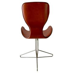 Italian Leather Formed Chairs Front and Back with Stainless Steel legs - 4367315