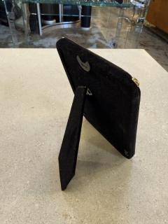 Italian Leather Picture Frame with Gilt Metal Corner Accents 1970s - 4518841