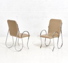 Italian Leather and Chrome Pair Chairs 1970 - 2267437