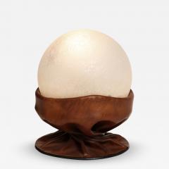 Italian Leather and Glass Globe Lamp by Nova Tecno 1960s - 3392134