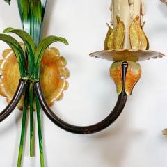 Italian Lily Tole Wall Lights 1970s - 3120649