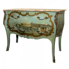 Italian Louis XV Commode Painted Venetian Scene 19th Century - 152779