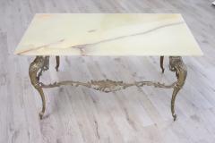 Italian Louis XV Style Coffee Table in Gilded Bronze with Onyx Top - 4142956