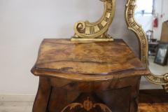 Italian Louis XV Style Gilded and Inlaid Walnut Bombay Dressing Table - 3483765