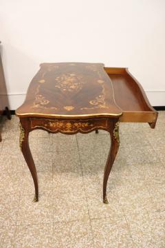 Italian Louis XV Style Inlaid Walnut Small Desk - 4195043