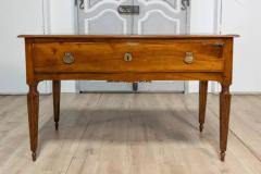 Italian Louis XVI 18th Century Walnut Console Table with Carved Fluted Legs - 4045231
