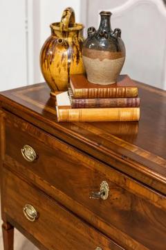 Italian Louis XVI 19th Century Walnut Two Drawer Commode with Inlay - 3650580