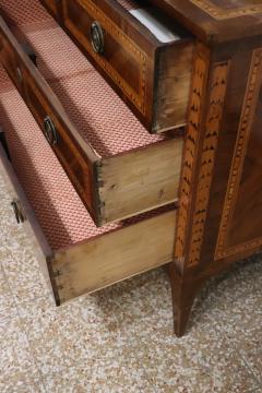 Italian Louis XVI Inlaid Walnut Antique Chest of Drawers Restored - 4143027