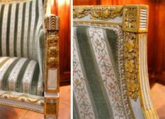 Italian Louis XVI Parcel Gilt and Polychrome Boudoir Chair - 3298818