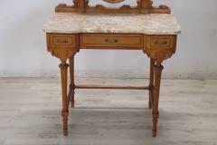 Italian Louis XVI Style Cherry Wood Dressing Table with Stool - 3519925