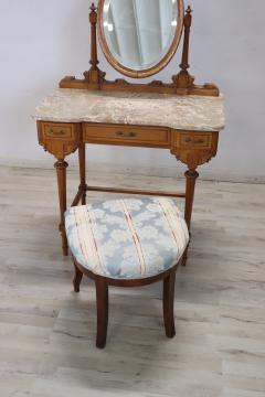 Italian Louis XVI Style Cherry Wood Dressing Table with Stool - 3519935