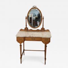 Italian Louis XVI Style Cherry Wood Dressing Table with Stool - 3521197