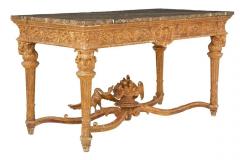 Italian Louis XVI Style Giltwood Console Center Table Hand Carved Figural - 3214258