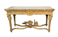 Italian Louis XVI Style Giltwood Console Center Table Hand Carved Figural - 3214260