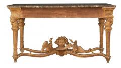Italian Louis XVI Style Giltwood Console Center Table Hand Carved Figural - 3214266