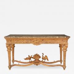 Italian Louis XVI Style Giltwood Console Center Table Hand Carved Figural - 3280203