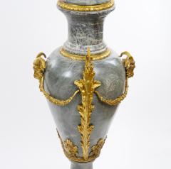 Italian Louis XVI Style Gray Marble Gilt Bronze Mounted Urn Late 19th Century - 4822682
