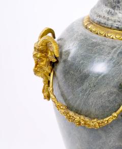 Italian Louis XVI Style Gray Marble Gilt Bronze Mounted Urn Late 19th Century - 4822684