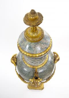 Italian Louis XVI Style Gray Marble Gilt Bronze Mounted Urn Late 19th Century - 4822686