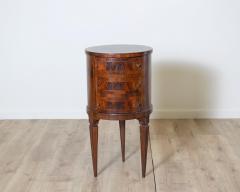 Italian Louis XVI Style Round Side Cabinet in Inlaid Walnut Late 19th Century - 4298903