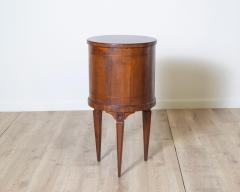Italian Louis XVI Style Round Side Cabinet in Inlaid Walnut Late 19th Century - 4298904