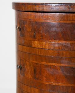 Italian Louis XVI Style Round Side Cabinet in Inlaid Walnut Late 19th Century - 4298906
