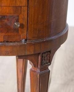 Italian Louis XVI Style Round Side Cabinet in Inlaid Walnut Late 19th Century - 4298907