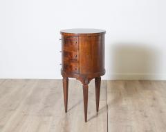 Italian Louis XVI Style Round Side Cabinet in Inlaid Walnut Late 19th Century - 4298925