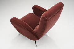 Italian Lounge Chairs with Lacquered Metal and Brass Legs Italy 1950s - 3110109