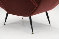 Italian Lounge Chairs with Lacquered Metal and Brass Legs Italy 1950s - 3110114