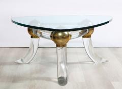 Italian Lucite and Brass Coffee Table - 2504734