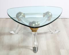 Italian Lucite and Brass Coffee Table - 2504738