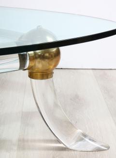 Italian Lucite and Brass Coffee Table - 2504739