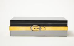 Italian Lucite and Chrome Box with Buckle Detail c 1970 - 3194163