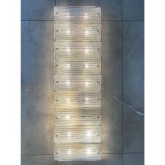 Italian Luxury Brass Wall Sconce in Diamanted Murano Glass and Flush Mount - 4349967