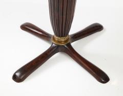 Italian Mahogany Circular Side Table with Verdi Alpi Marble Top 1940s - 2722899