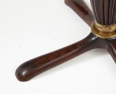 Italian Mahogany Circular Side Table with Verdi Alpi Marble Top 1940s - 2722902