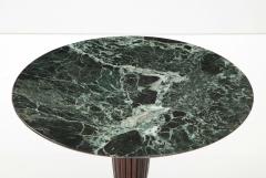 Italian Mahogany Circular Side Table with Verdi Alpi Marble Top 1940s - 2722906