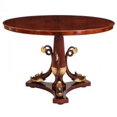 Italian Mahogany and Parcel Gilt Centre Table with Dolphins Tuscany 1830 - 3613879