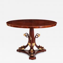 Italian Mahogany and Parcel Gilt Centre Table with Dolphins Tuscany 1830 - 3614937