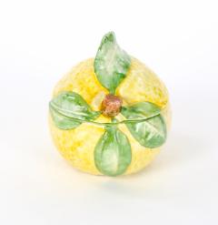 Italian Majolica Lemon Form Covered Table Ornament Late 20th Century - 4823171