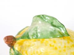 Italian Majolica Lemon Form Covered Table Ornament Late 20th Century - 4823173