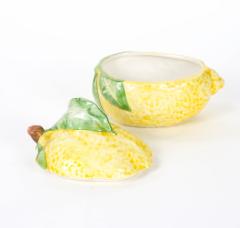 Italian Majolica Lemon Form Covered Table Ornament Late 20th Century - 4823174