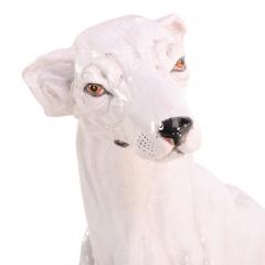 Italian Majolica Statue of a Dog C 1950  - 4623601