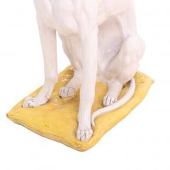 Italian Majolica Statue of a Dog C 1950  - 4623602