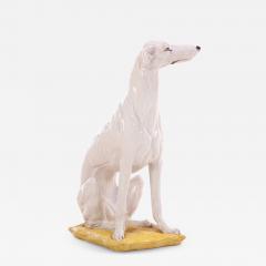 Italian Majolica Statue of a Dog C 1950  - 4623768