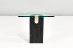 Italian Marble Brass and Glass Side Table by La Rosa 1960 - 2418378