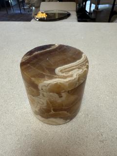 Italian Marble Lidded Box in Honey and Cream Tones 1970s - 4459121