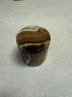 Italian Marble Lidded Box in Honey and Cream Tones 1970s - 4459123